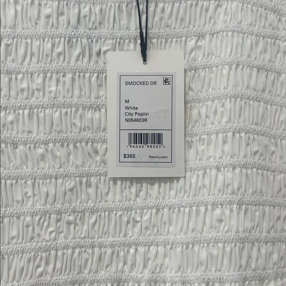 Theory cotton poplin smocked midi dress - new with tags sz m - Picture 5 of 8